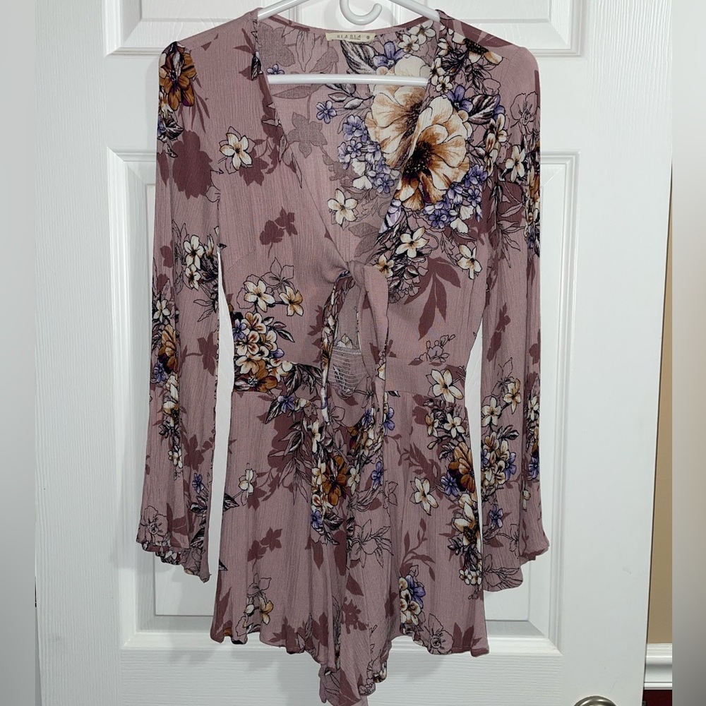 Long Sleeve Floral Romper